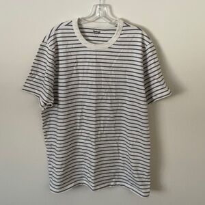 Madewell Garment-Dyed Allday Crewneck Tee T-shirt White Stripe Men’s Size L NWT